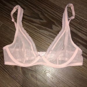 see through pink bralette
